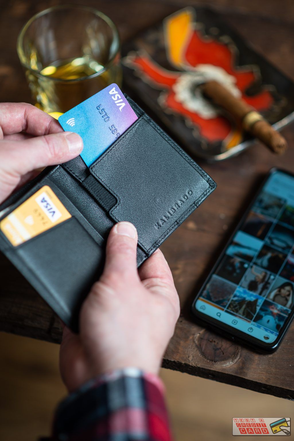 wallet with credit cards